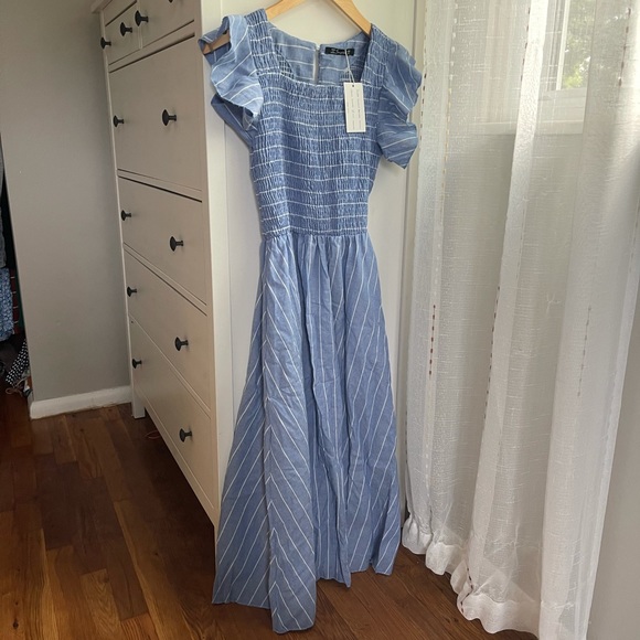 NWT BerryGo Blue Striped Dress with Pockets! - Picture 8 of 14